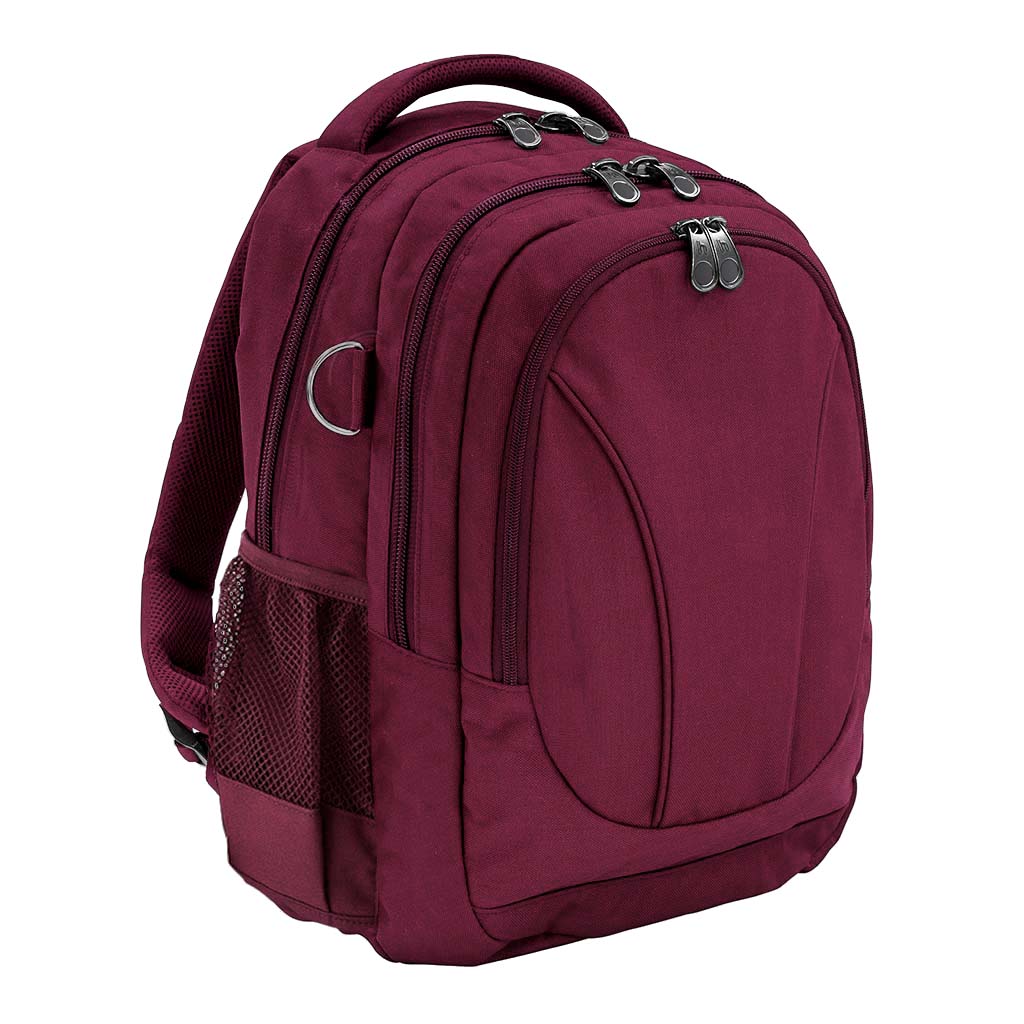 Harlequin Anatomic Tuff-Pack backpack front angle in maroon