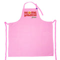 Pink cotton apron with More Pasta Please Design, for cooking, bbq, crafting and creating art