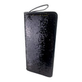 Better Tote black sequence needle bag front angle view displaying carry handle, with reversible black sequence covering the whole front of the bag 