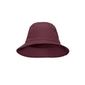 Harlequin maroon bucket hat displaying a soft cotton with a wide downwards sloping brim 