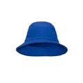 Harlequin royal bucket hat displaying a soft cotton with a wide downwards sloping brim 