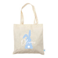 Harlequin Calico bag in natural colour, front view with Bunny design