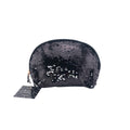 Better Tote black sequence cosmetic bag back front view displaying zip , and black sequence front