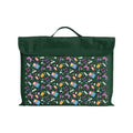Harlequin Eco Library bag in Green with Pixel Chick design from the Harlequin Creatix Signature Series. Front view displaying carry handle, velcro flap opening, and PET recycled water repellent fabric.