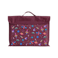 Harlequin Eco Library bag in Maroon with Galaxy Girl design from the Harlequin Creatix Signature Series. Front view displaying carry handle, velcro flap opening, and PET recycled water repellent fabric.