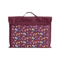 Harlequin Eco Library bag in Maroon with Pixel Chick design from the Harlequin Creatix Signature Series. Front view displaying carry handle, velcro flap opening, and PET recycled water repellent fabric.