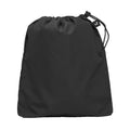 Harlequin black eco daycare bag front angle view displaying drawstring toggle and personalised design
