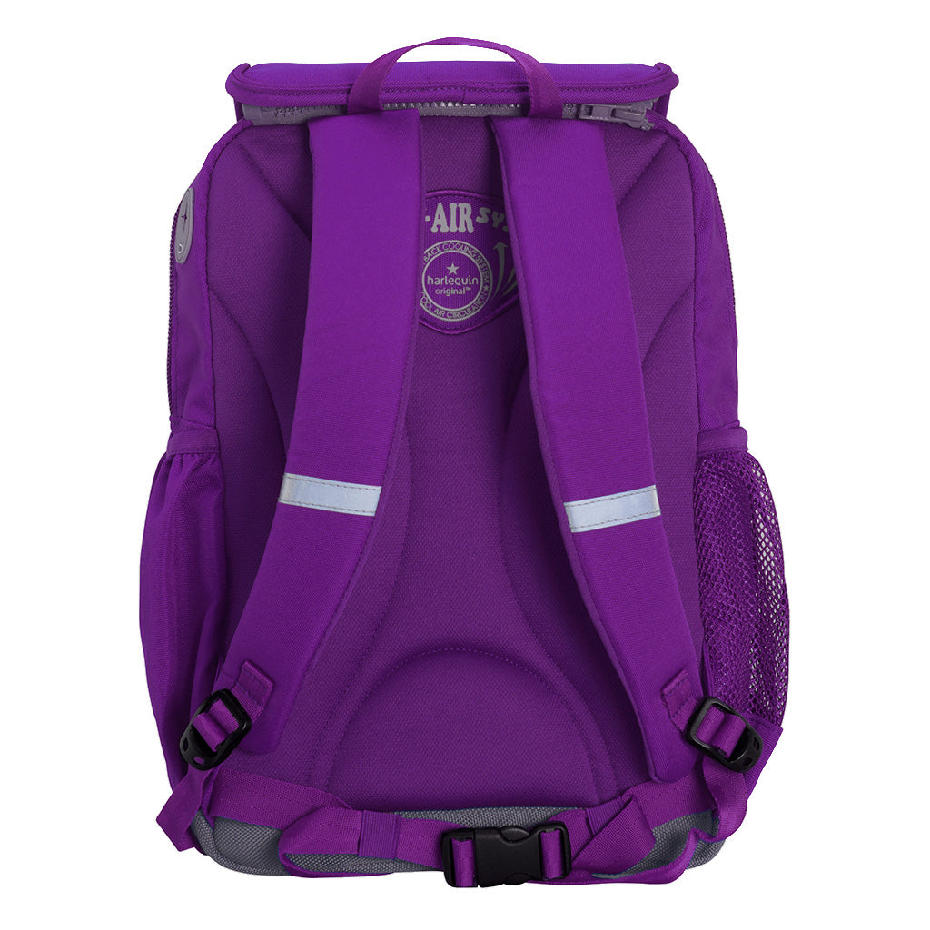 Harlequin Ergo Tuff-Pack in purple back view with should straps