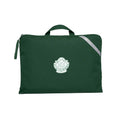  Bottle Green Q Book Bag, with single zip opening, handle and reflective strips and Kilcoy State School logo