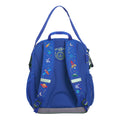 Harlequin Kindy Tuff-Pack in royal blue with Galaxy Boy design from the Harlequin Creatix Signature Series. Back view showcasing parent strap, padded shoulder straps, and Reinforced D-Ring holder.