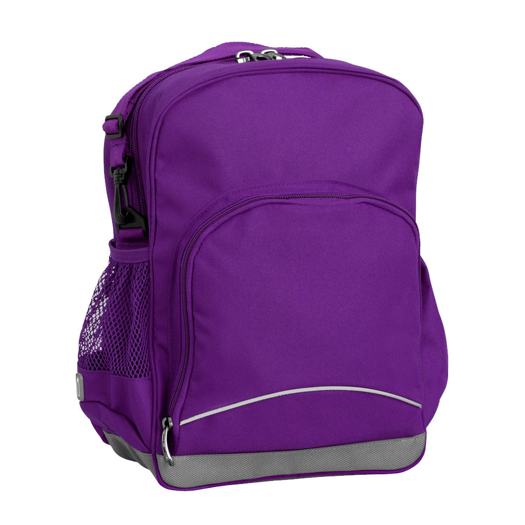 Purple Kindy Tuff-Pack front angle view showing a small front pocket