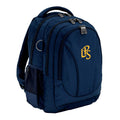 Navy ergonomic backpack with spinal support, three compartments, padded laptop pocket, phone pocket, water bottle holder, and D-ringÑdesigned for comfort and style and Lilydale Primary School logo