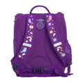 Harlequin Mighty Tuff-Pack Backpack in Purple with Kittycorn design from the Harlequin Creatix Signature Series. Back view showcasing the Anatomic back panel, padded shoulder straps and waist strap.