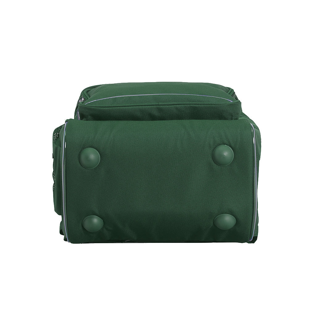 Harlequin Mighty in bottle green bottom base angle displaying 4 studs to protect the soft base