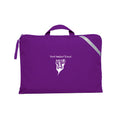  Purple Q Book Bag, with single zip opening, handle and reflective strips and Perth Waldorf School logo