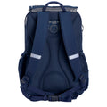 Harlequin Posture Tuff-pack in navy back angle displaying detachable flap, thick padded shoulder straps, waist strap, padded back support