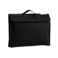Harlequin Premier Library Bag in Black displaying carry handle and velcro pocket opening 