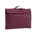 Harlequin Premier Library Bag in Maroon displaying carry handle and velcro pocket opening 