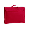 Harlequin Premier Library Bag in Red displaying carry handle and velcro pocket opening 