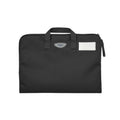 Black Q Book Bag, with single zip opening, handle and name bar