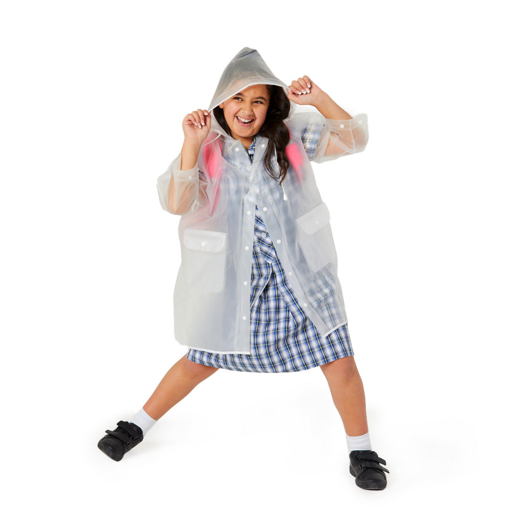  High quality transparent Raincoat made of soft waterproof EVA material