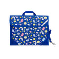 Harlequin Safety Library bag in Royal Blue displaying carry handle, velcro opening, shoulder strap, reflector safety strip and reinforced corners
