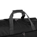 Black Sports Bag side view handle and zipper close up.