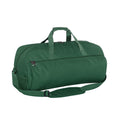 Harlequin Sports Bag in Green front angle displaying carry handles, top zip compartment, front lower zip compartment and shoulder strap 