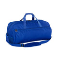 Harlequin Sports Bag in Royal front angle displaying carry handles, top zip compartment, front lower zip compartment and shoulder strap 
