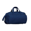  Navy Harlequin sport Bag front angle displaying carry handles, top zip compartment, front lower zip compartment and shoulder strap