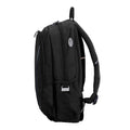 Harlequin Study Tuff-Pack in Black displaying carry handle, two zipper compartments, water bottle holder and phone/music pocket and ear bud hole