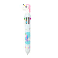 White Unicorn multi colour pen with rainbow coloured inks