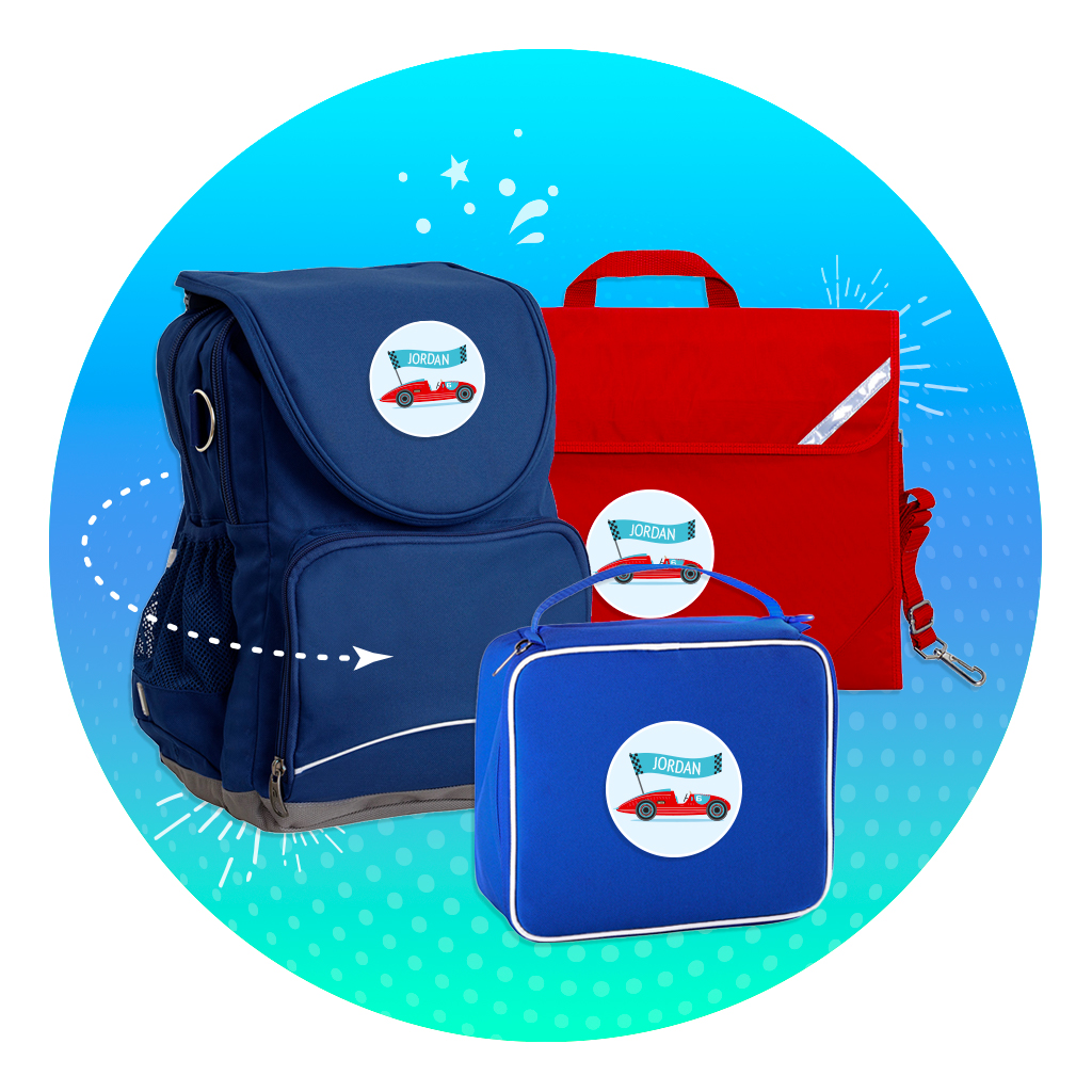 Bundle and Save Set featuring a Backpack, library bag and lunch bag