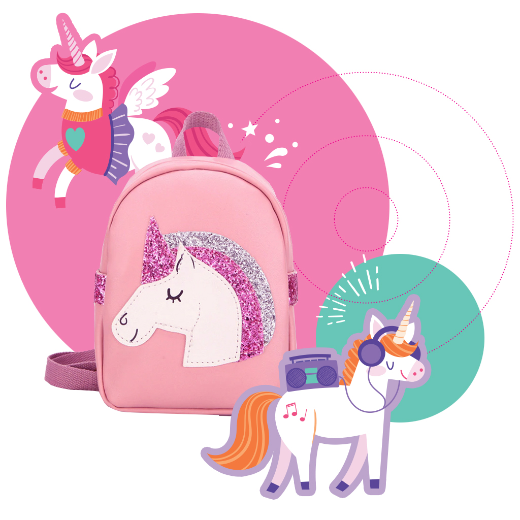 Unicorn designs and mini backpack