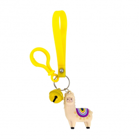 Llama Bell Keyring - Yellow