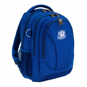 Harlequin Anatomic Tuff-Pack backpack front angle in black with Parramatta High logo