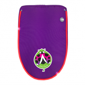 Personalised ladybug design on purple detachable flap lined with LED lighting