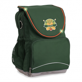 Harlequin VIVID Light-Up Ergo Tuff-Pack shown in bottle green, side angle and front with a personalised design