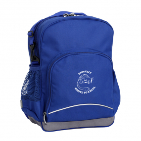 Royal Blue Kindy Tuff-Pack front angle view showing a small front pocket