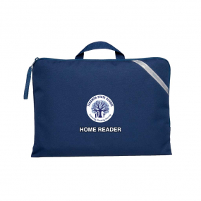 Quantum Library Bag Navy front view home reader