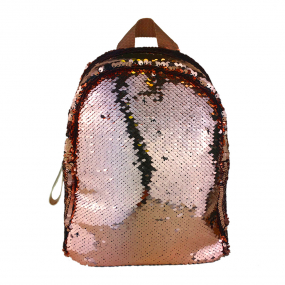 Harlequin Shimmer Backpack-Rose Gold Sequins