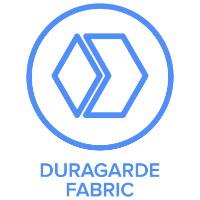 Harlequin's Duragarde fabric logo and water resistant fabric