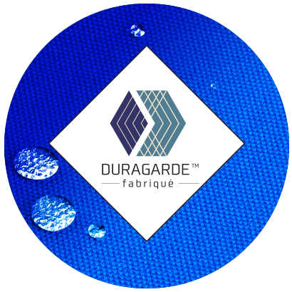 Harlequin's Duragarde fabric logo and water resistant fabric